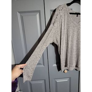 Express grey lightweight v-neck sweater